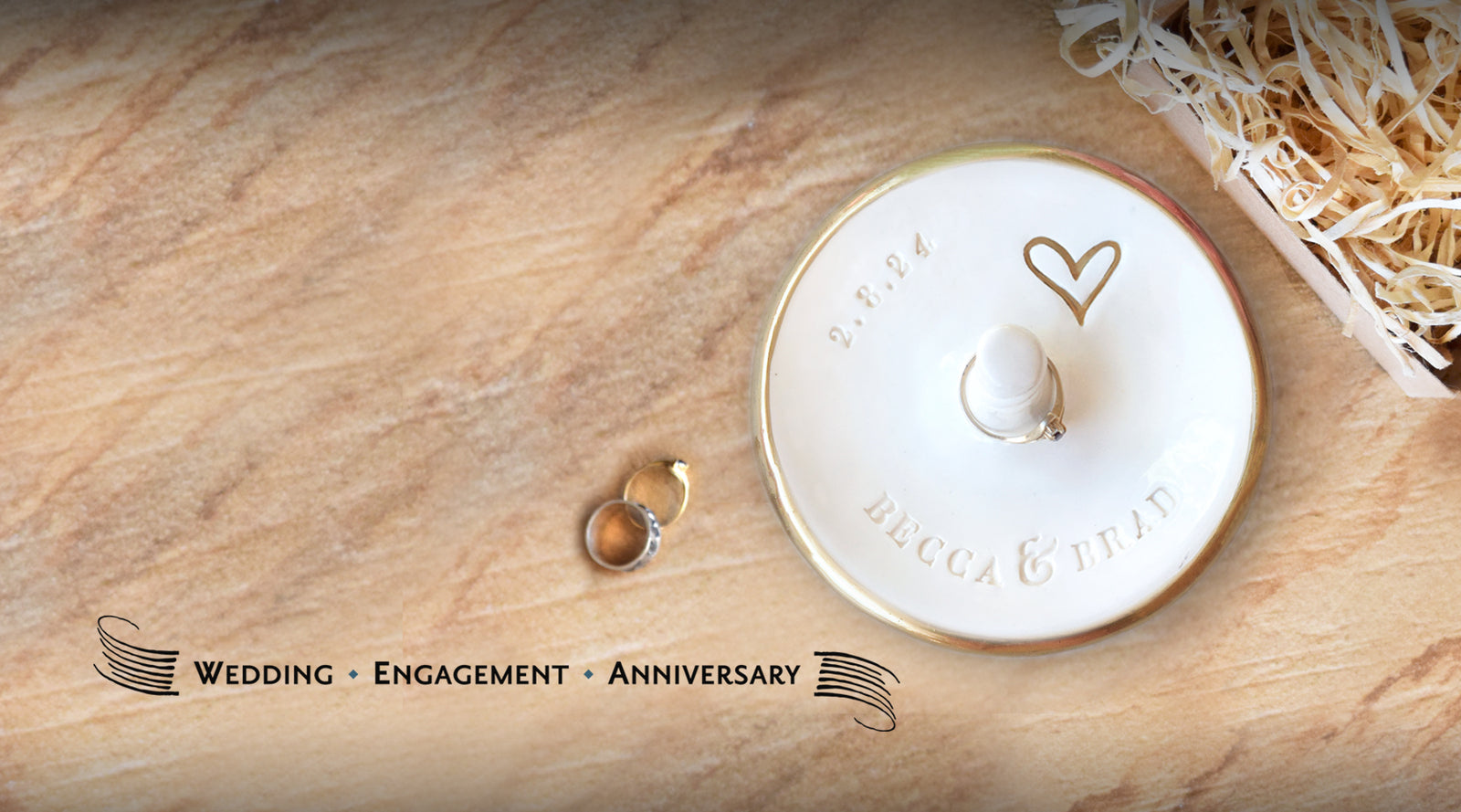 Ceramic Personalized Plates, Custom Engagement Ring Dish Wedding Gifts