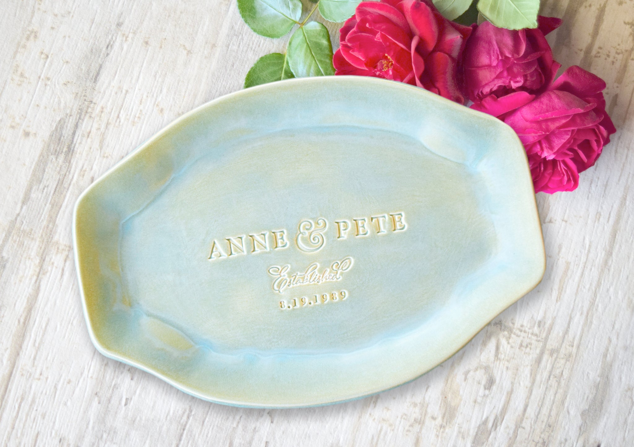 Personalized Pie Dish- Family Traditions - Wedding Gift
