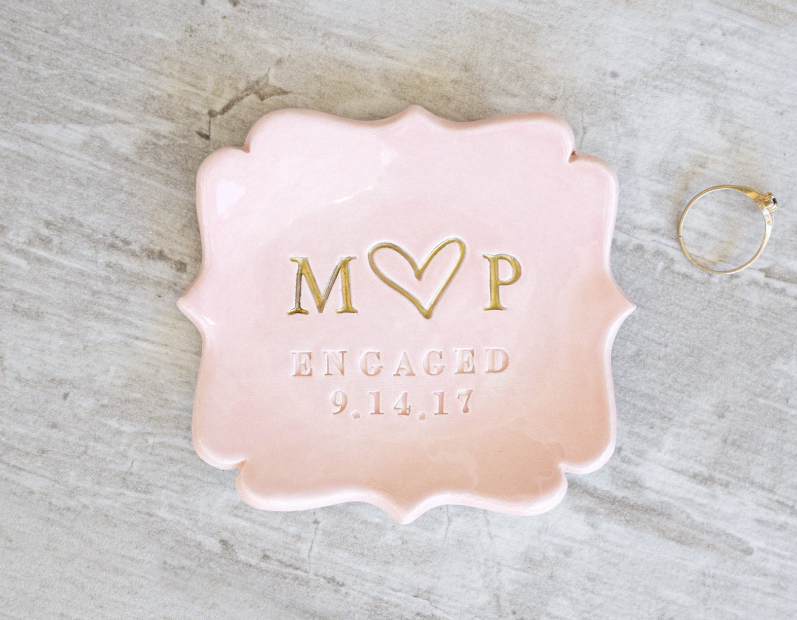 thumbnail image 2 of Personalized Pottery Ring Dish 2 of 9